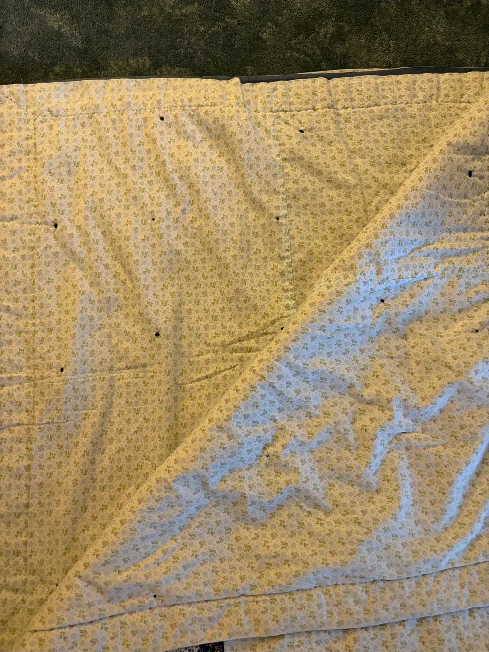 Handmade Blue Star Patchwork Quilt - Granny Cottage Core